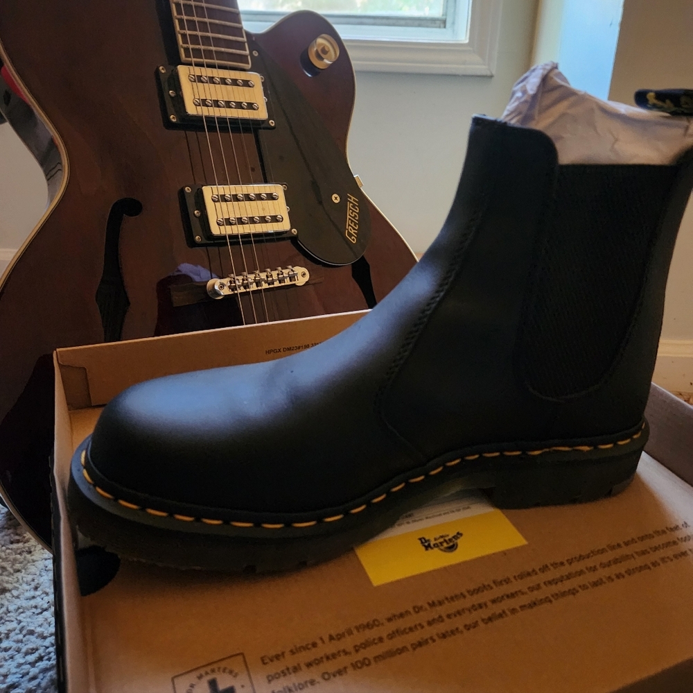 Doc Martens 2976 Slip Resistant | Black Leather Chelsea Boots Size | 11 US M - Picture 5 of 8